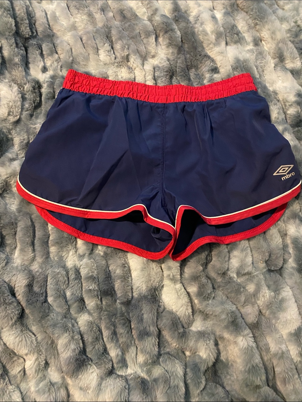 Umbro Navy and Raspberry Women’s Athletic Running Shorts